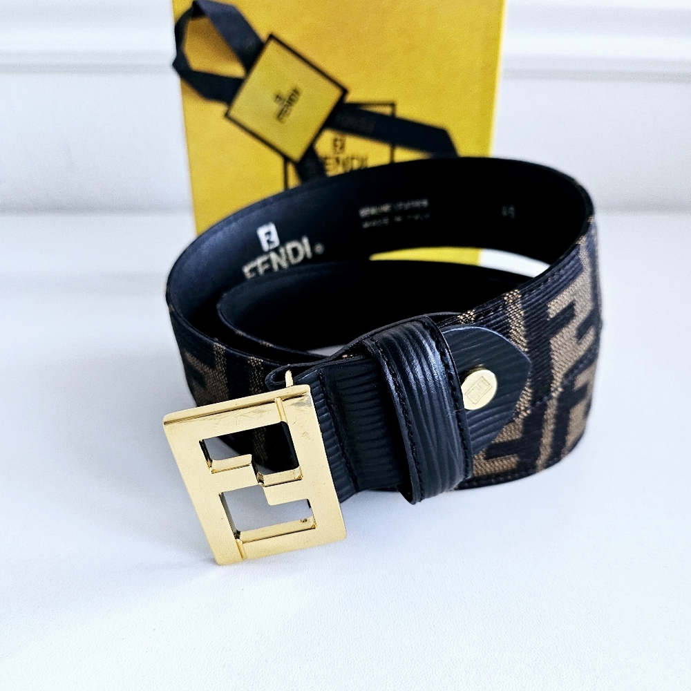 Fendi Black and Gold Women's Belt